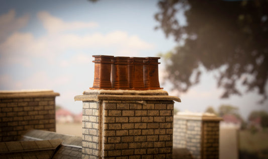 O & OO Gauge Chimney Pots, Chimney Stacks and Bumper Pack