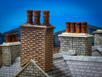 O & OO Gauge Chimney Pots, Chimney Stacks and Bumper Pack