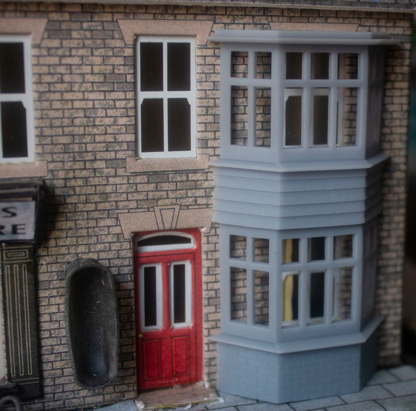 OO Gauge Single and Two Storey Bay window for kits or scratch build, brick / tile texture