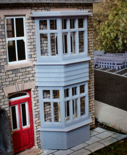 OO Gauge Single and Two Storey Bay window for kits or scratch build, brick / tile texture