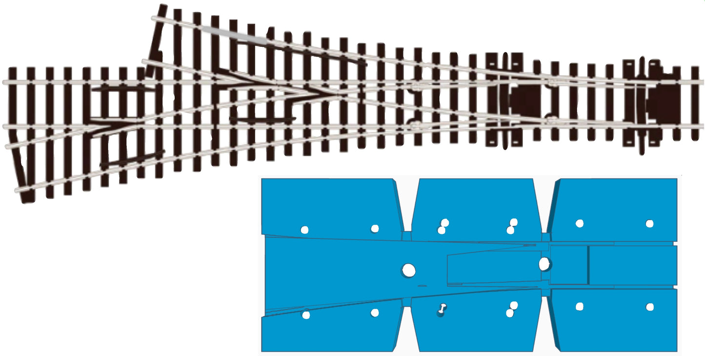 OO Point motor Jigs for 3 way Asymmetric points.