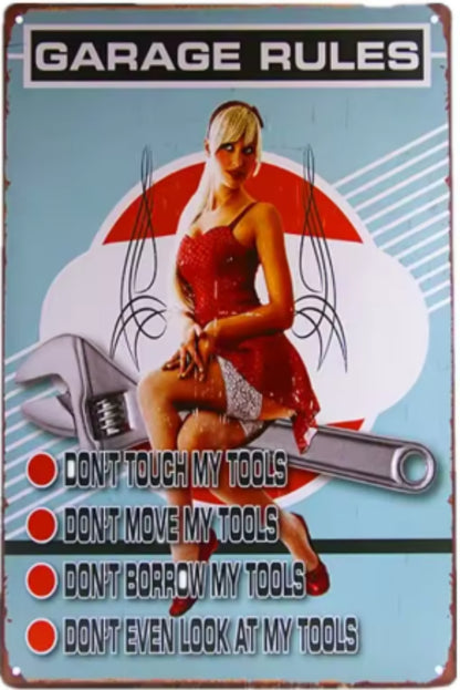 Fridge Magnets Set of 8 USA 50's-60's Garage Signs