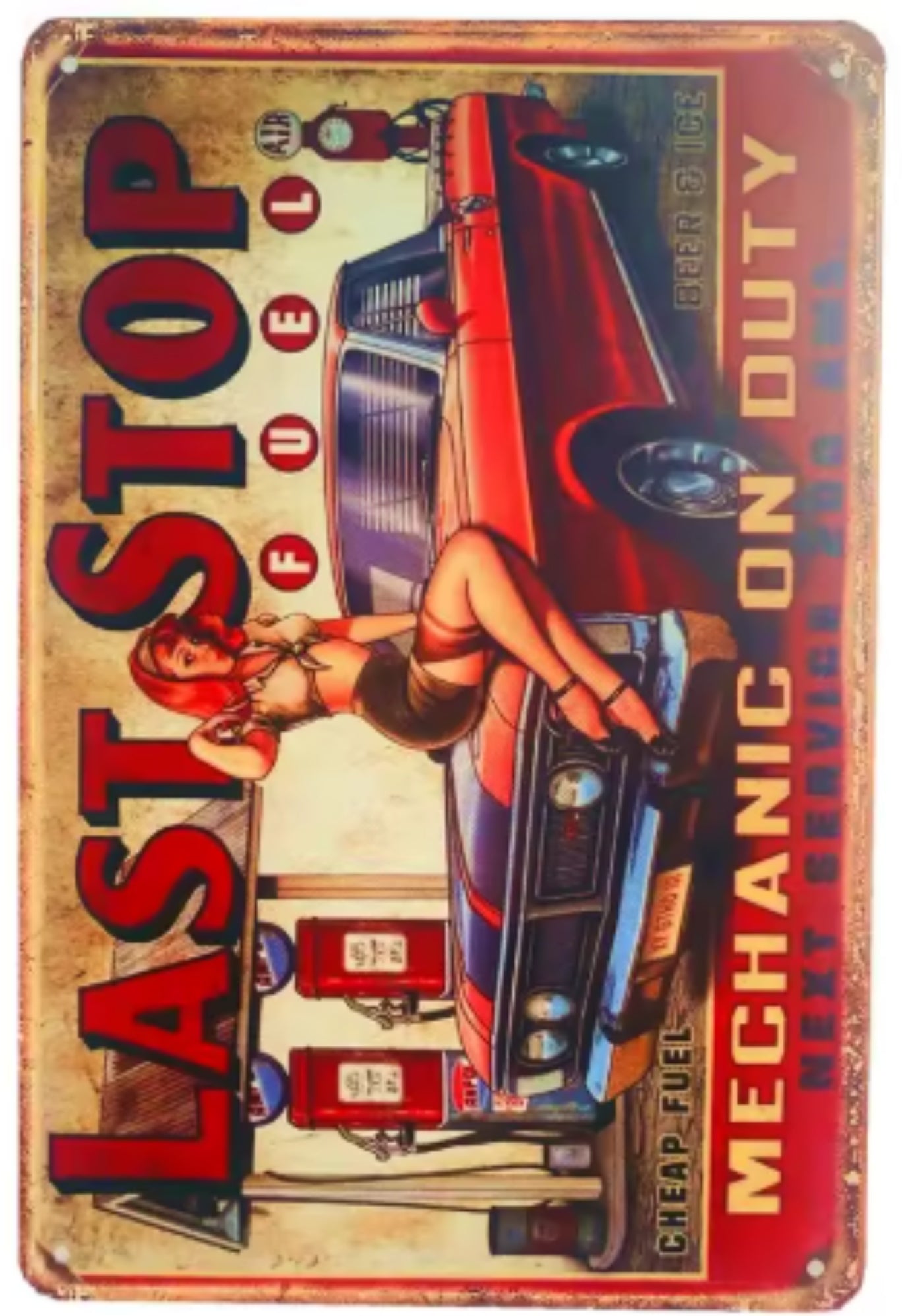 Replica Vintage USA Gas Station Signs (A6 150mm x 100mm)
