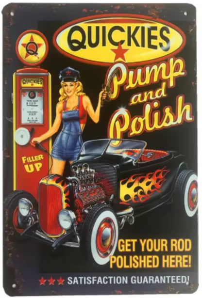 Fridge Magnets Set of 8 USA 50's-60's Garage Signs
