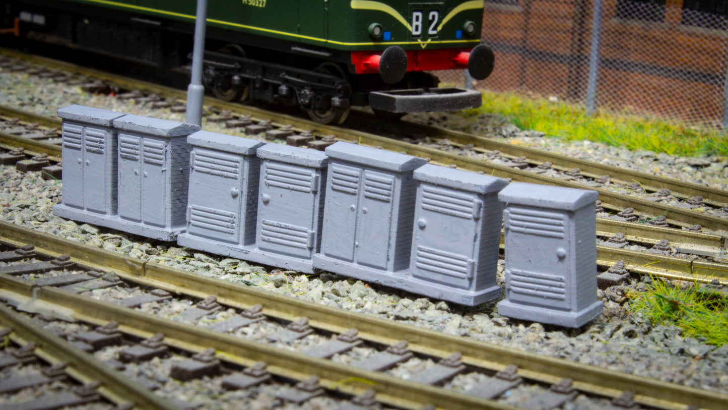 OO, TT and N Gauge Assorted Lineside relay cabinets