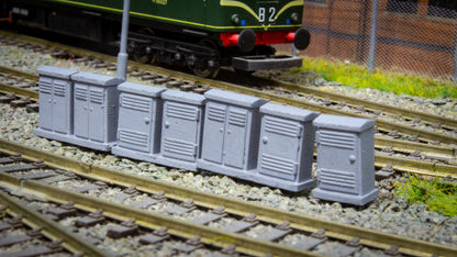 OO, TT and N Gauge Assorted Lineside relay cabinets